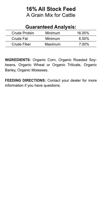 16% Organic All Stock Feed