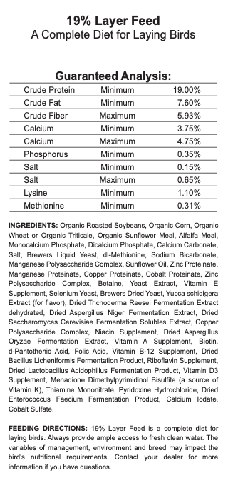 19% Organic Poultry Layer