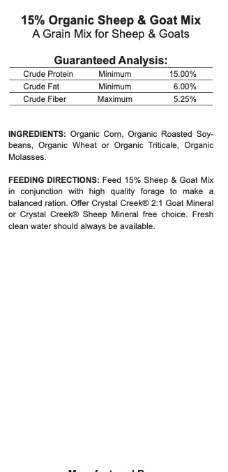 15% Organic Sheep & Goat Feed